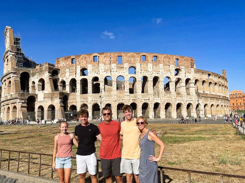 colosseum family in italy colosseum family in italy